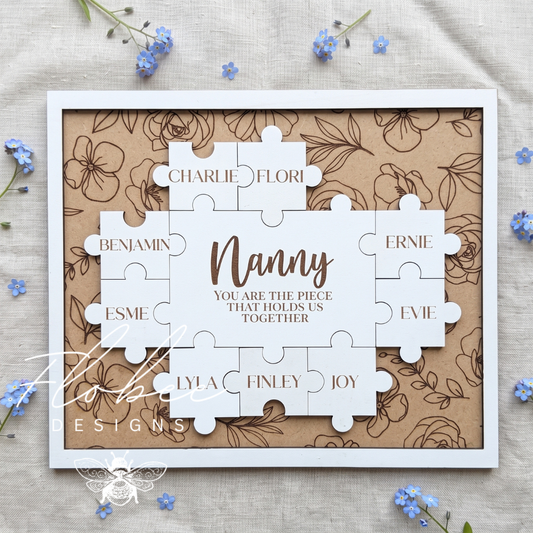Personalised 'You Are The Piece That Holds Us Together' Jigsaw Plaque