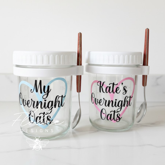 Personalised Overnight Oats Jar with Spoon