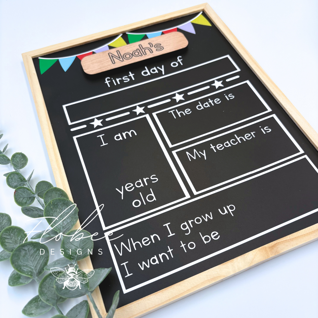 Personalised First Day of School Board