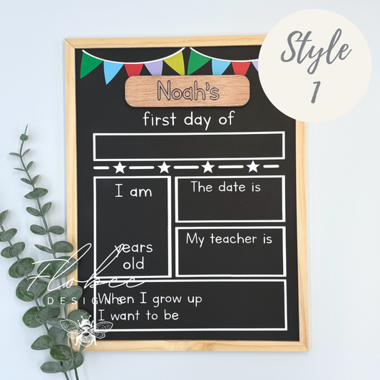 Personalised First Day of School Board