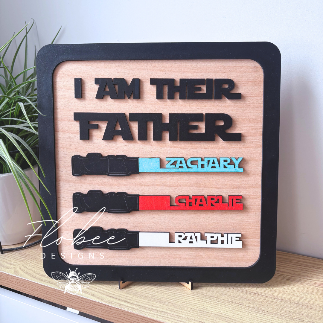 Star Wars Themed 'I Am Their Father' Personalised Plaque