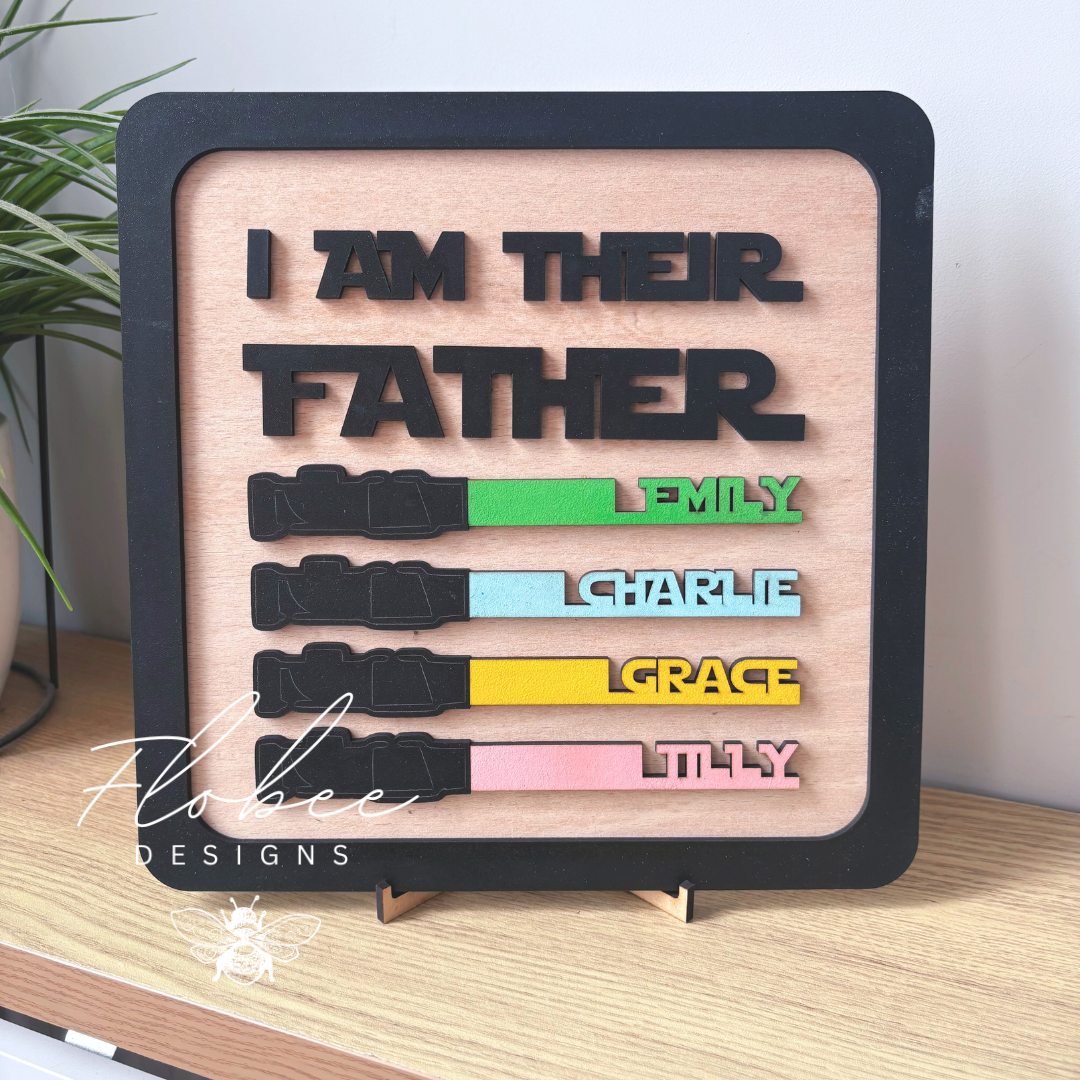Star Wars Themed 'I Am Their Father' Personalised Plaque