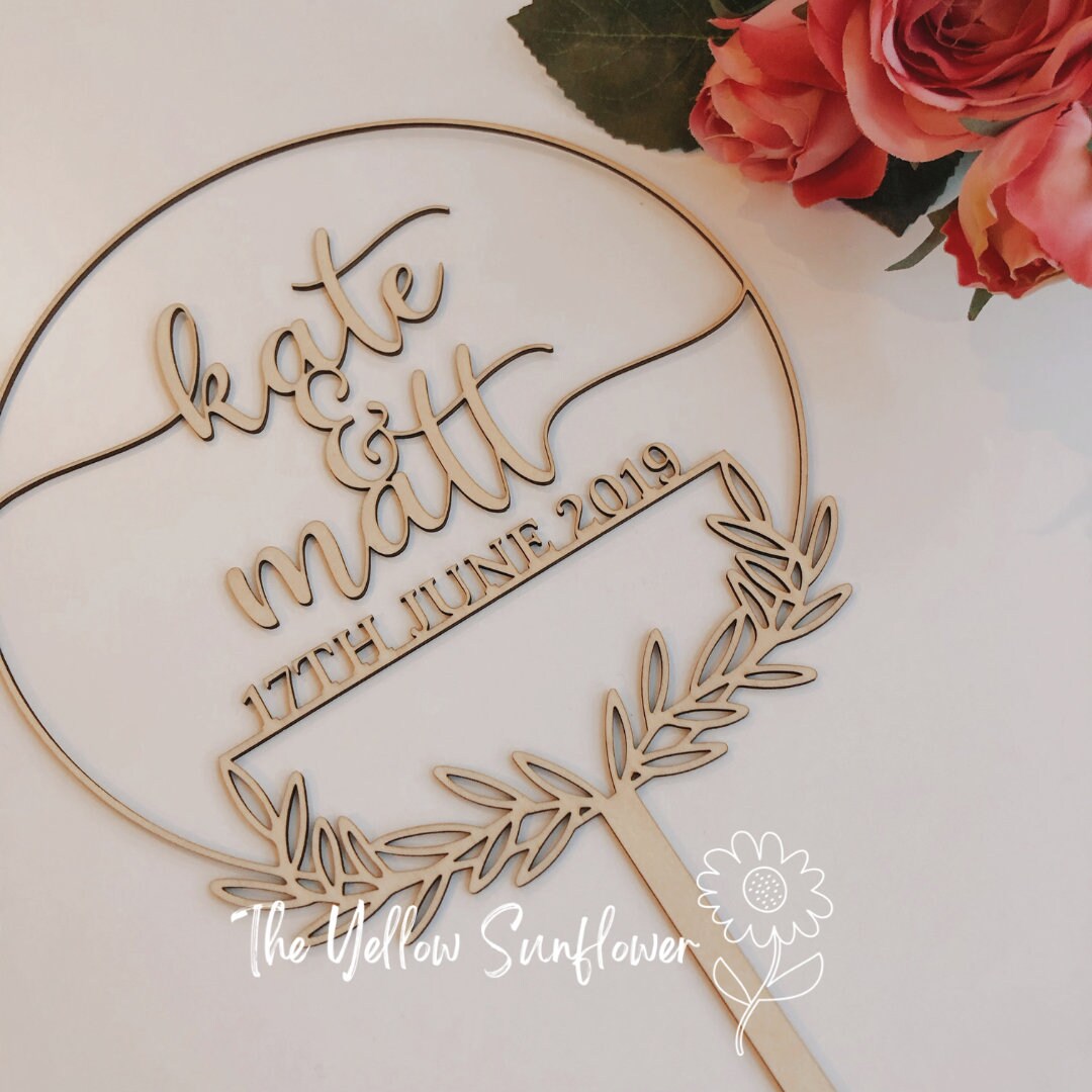 Personalised Wedding Cake Topper with Date