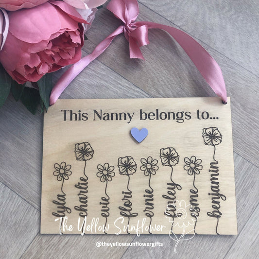 Wooden 'This Nanny Belongs To...'Personalised Plaque