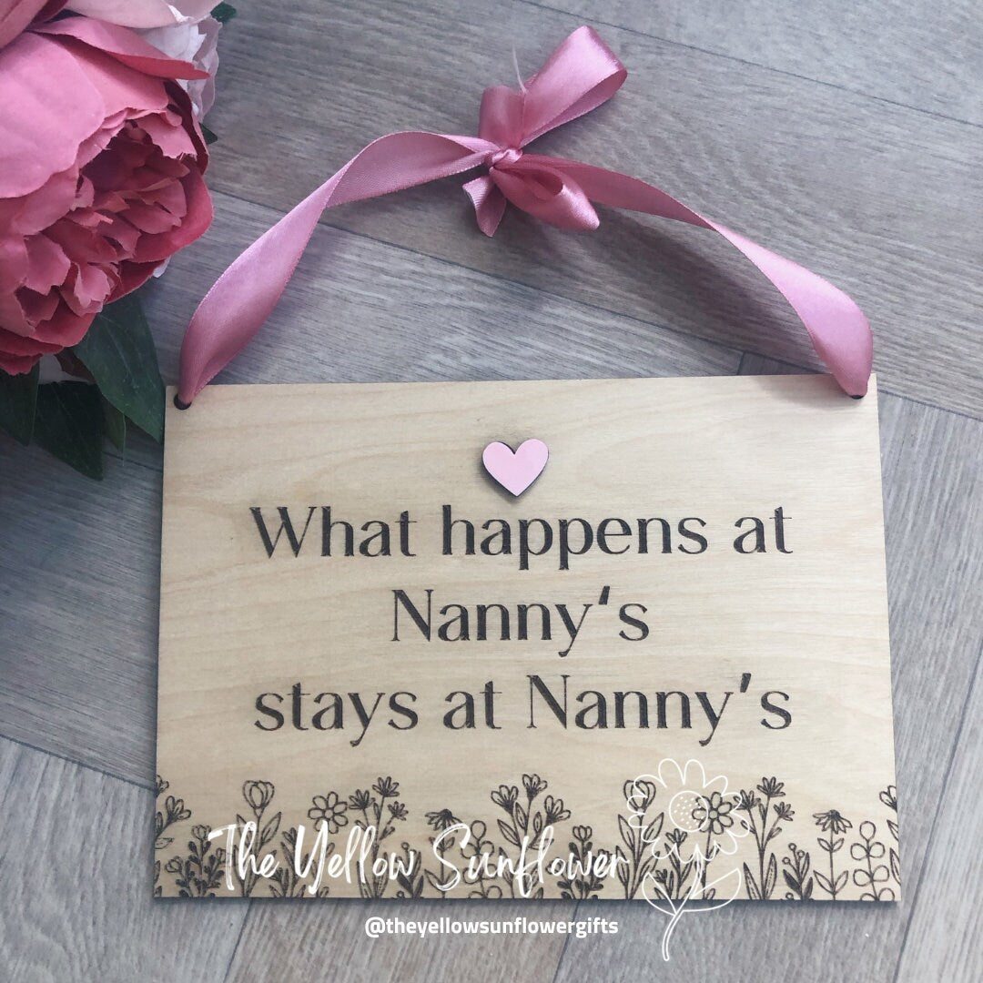 Wooden 'What Happens At....' Personalised Plaque