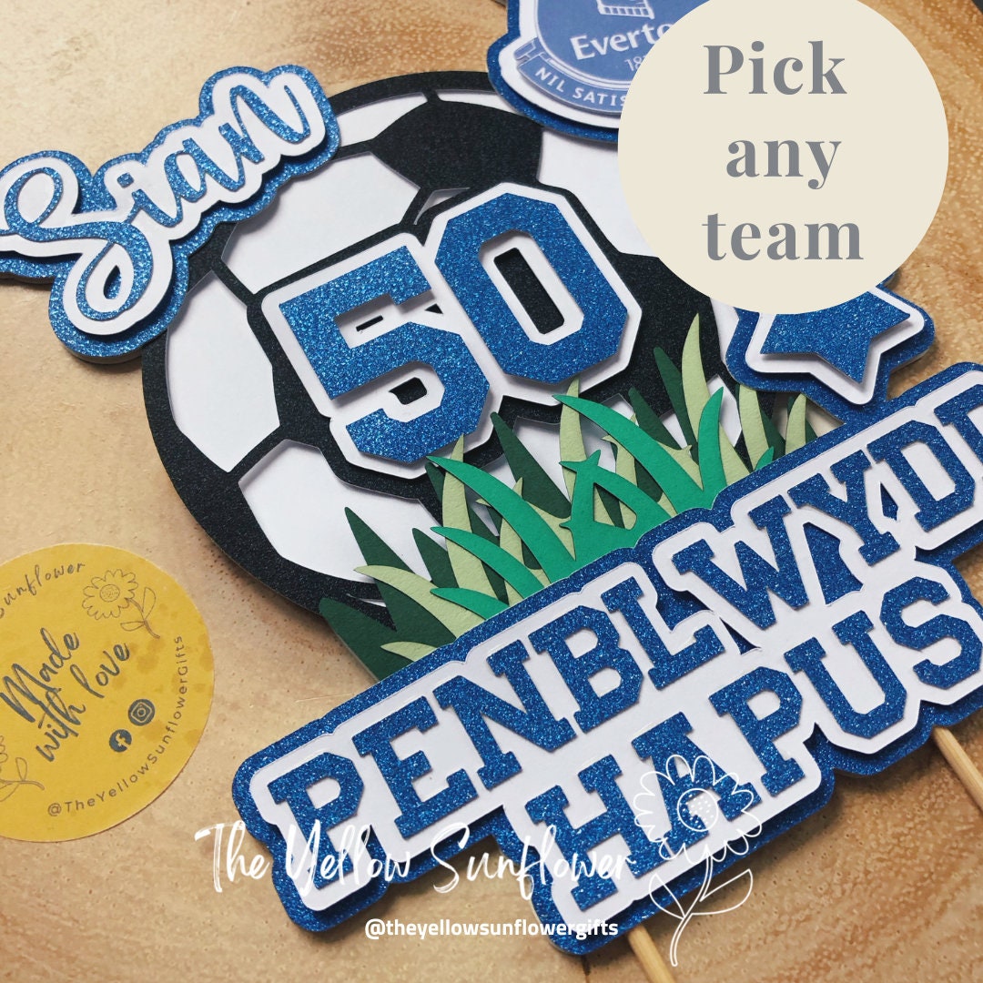 3D Personalised Football Themed Cake Topper