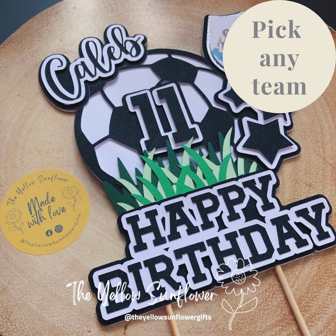 3D Personalised Football Themed Cake Topper
