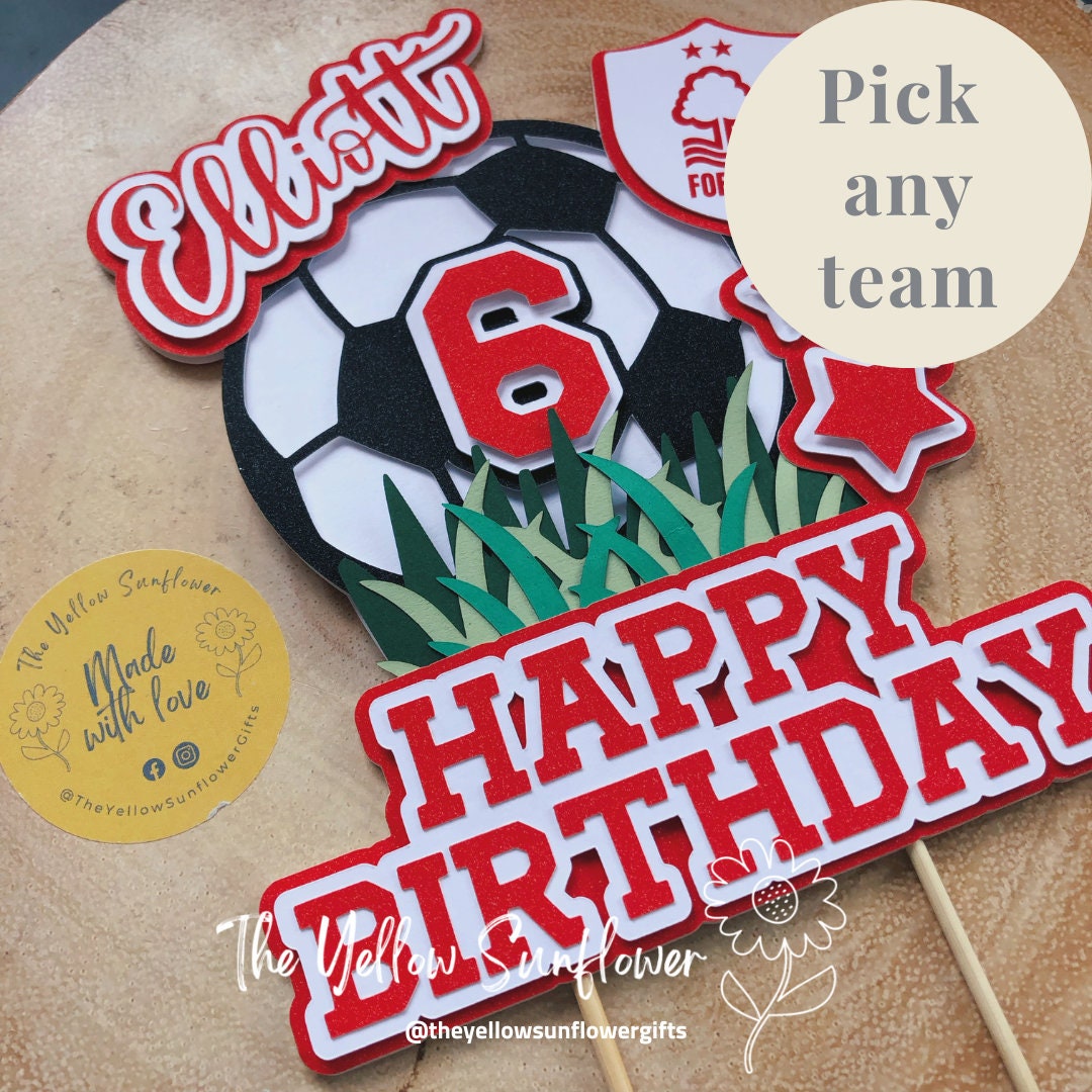 3D Personalised Football Themed Cake Topper
