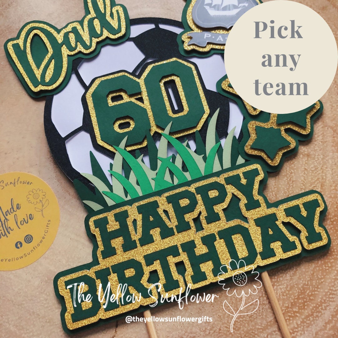 3D Personalised Football Themed Cake Topper