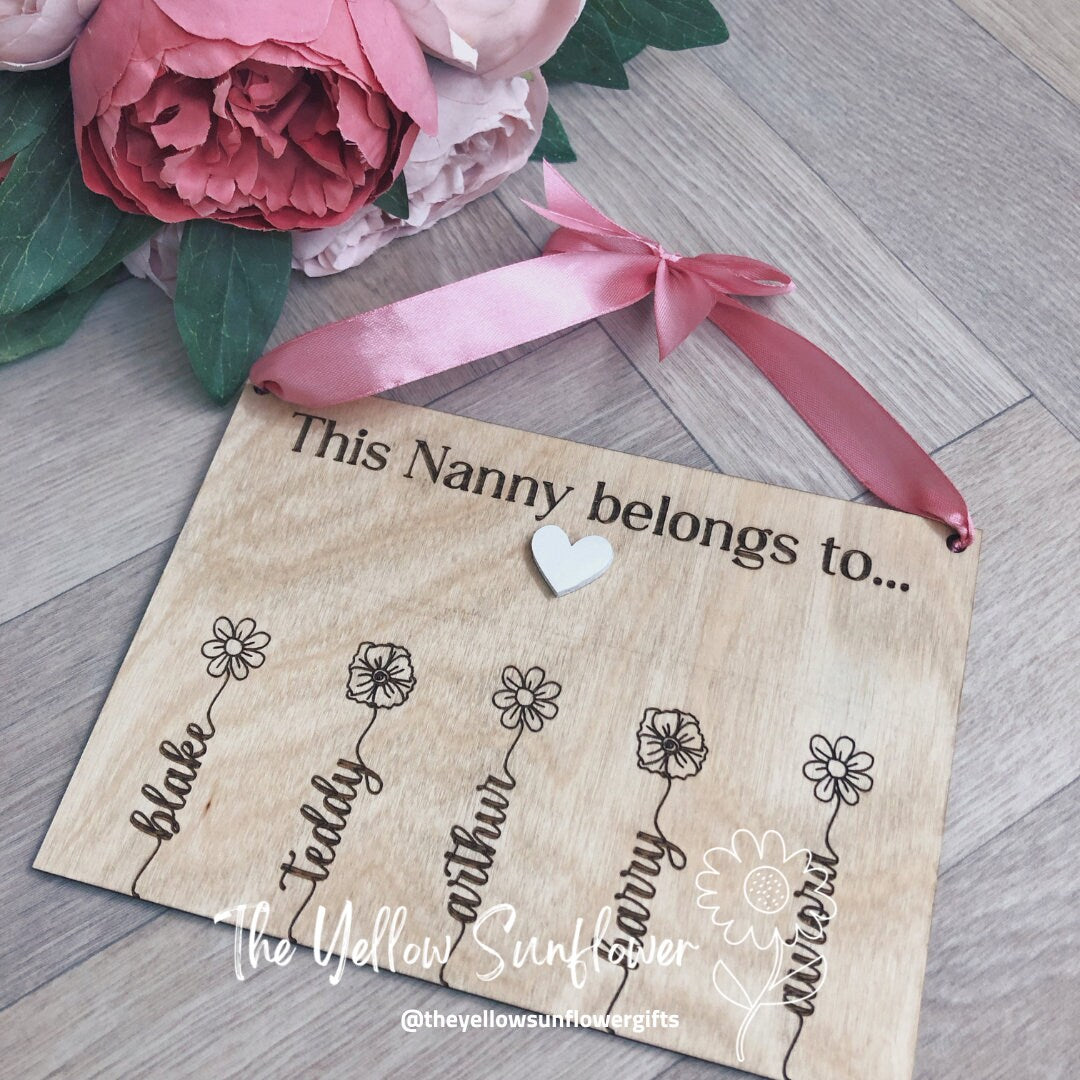 Wooden 'This Nanny Belongs To...'Personalised Plaque