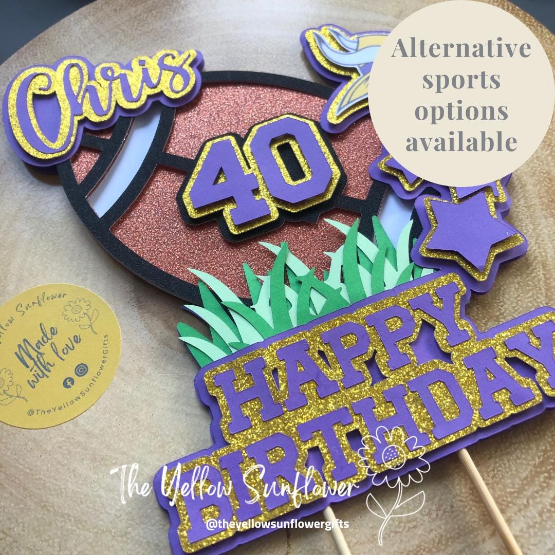 3D Personalised Football Themed Cake Topper