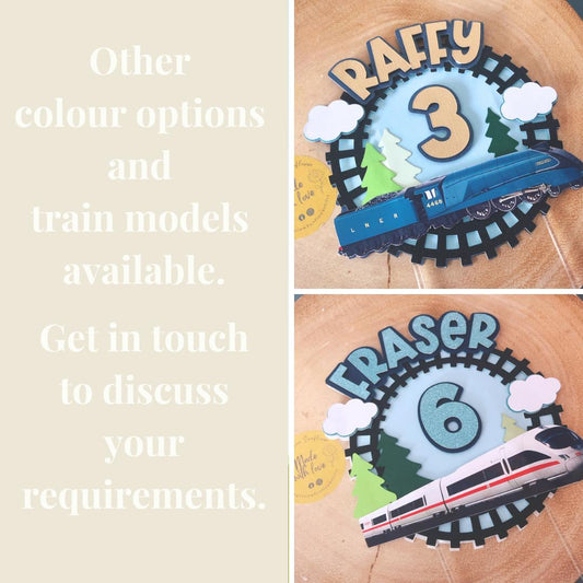 3D Personalised Mallard Train Themed Cake Topper