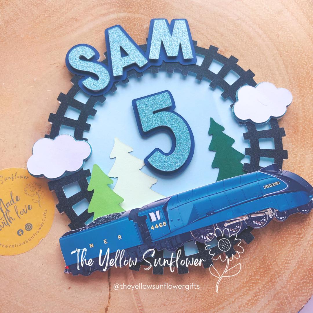 3D Personalised Mallard Train Themed Cake Topper