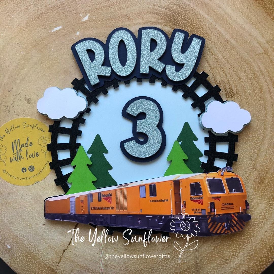3D Personalised Mallard Train Themed Cake Topper