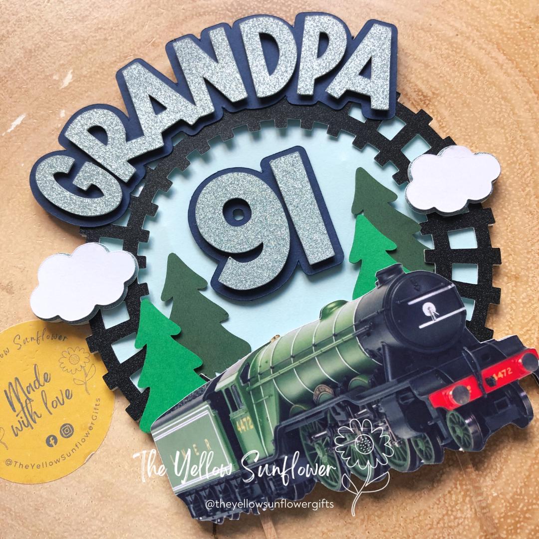3D Personalised Mallard Train Themed Cake Topper