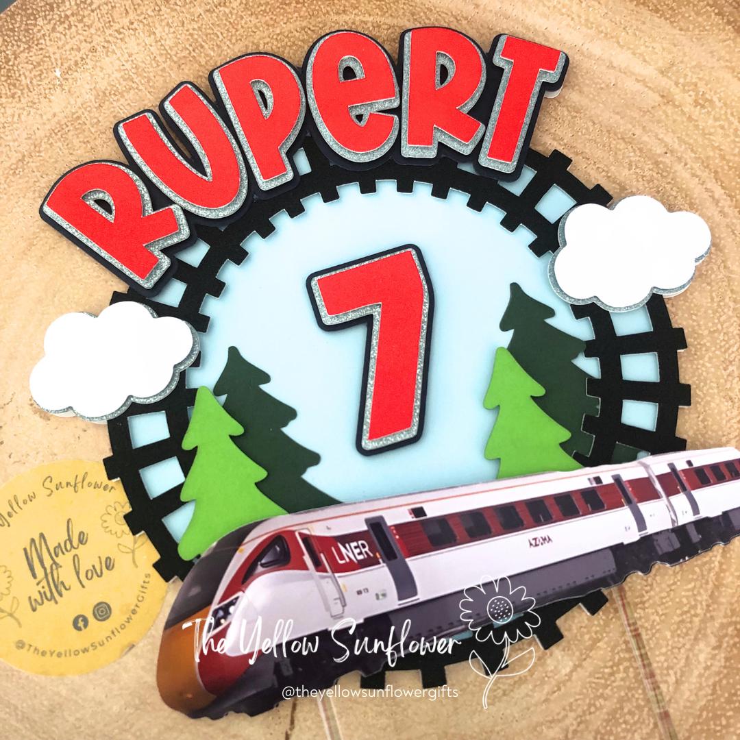 3D Personalised Mallard Train Themed Cake Topper