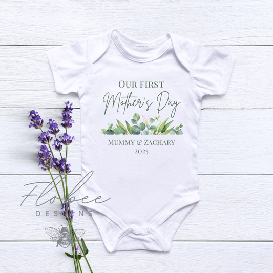 Personalised 'First Mother's Day' Baby Vest