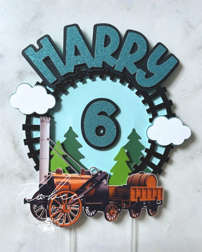 Personalised Train Themed Cake Topper