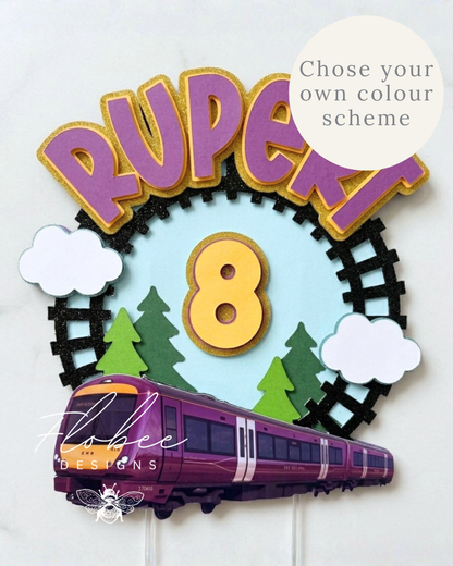 Personalised Train Themed Cake Topper