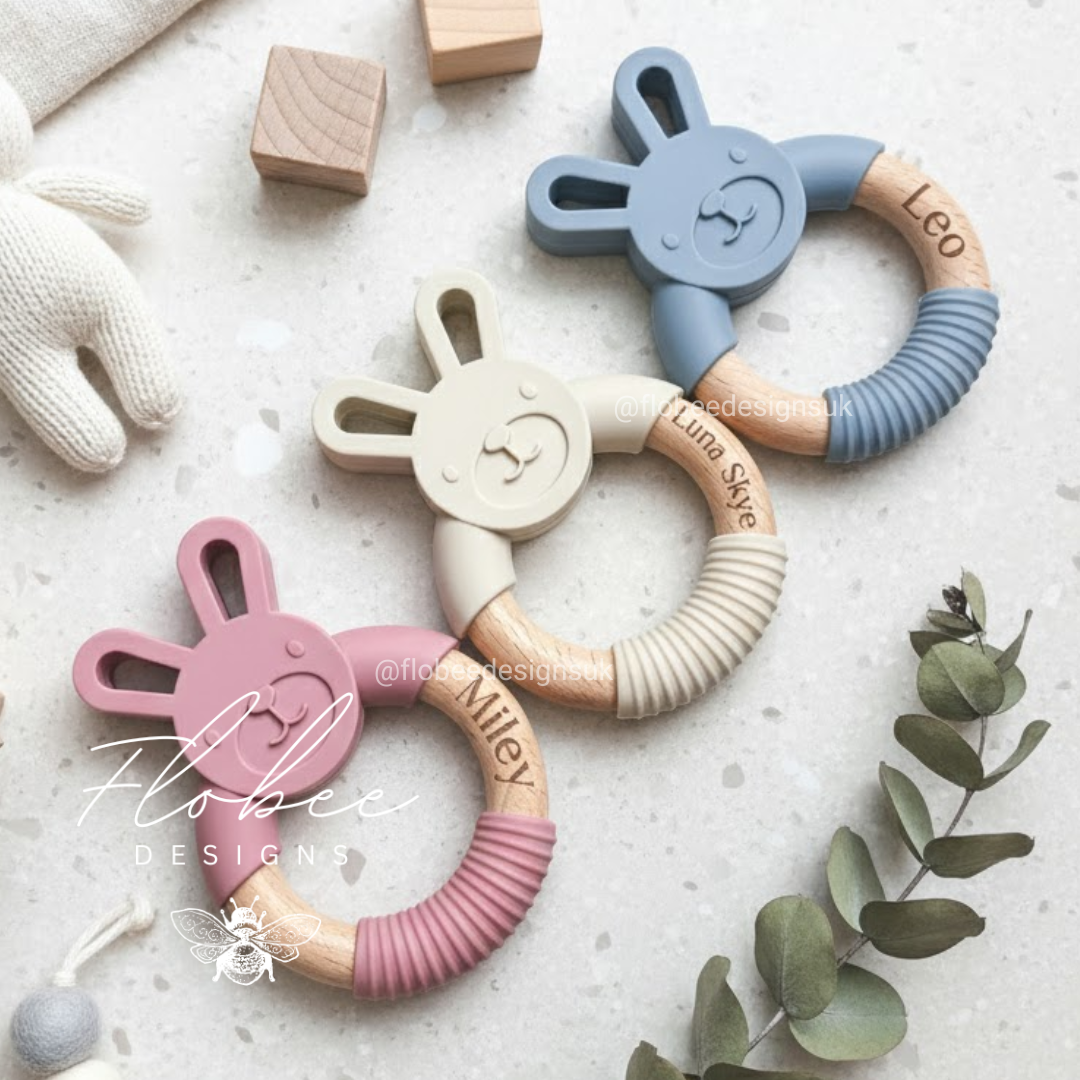 Personalised Silicone Bunny Teether
