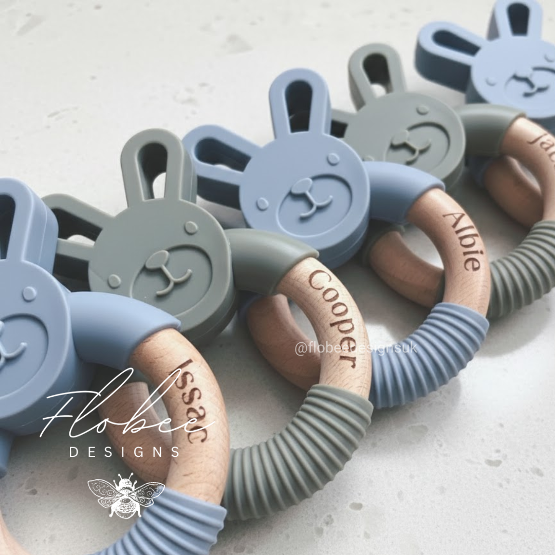Personalised Silicone Bunny Teether