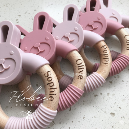 Personalised Silicone Bunny Teether