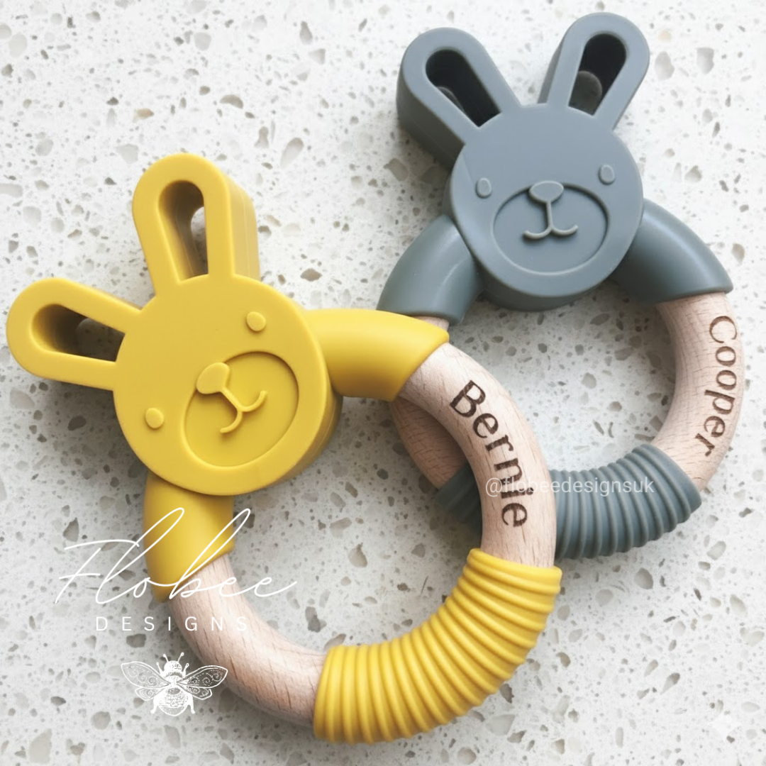Personalised Silicone Bunny Teether