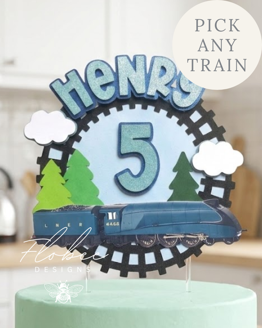 Personalised Train Themed Cake Topper