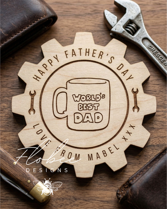 Personalised Father’s Day Wooden Coaster