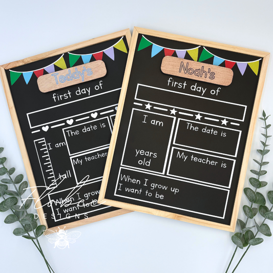 Personalised First Day of School Board