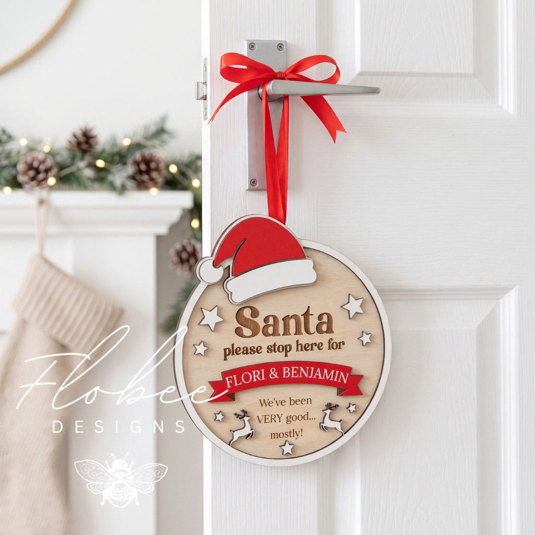 Personalised 'Santa Stop Here' Sign