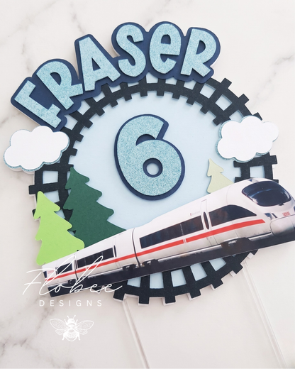 Personalised Train Themed Cake Topper