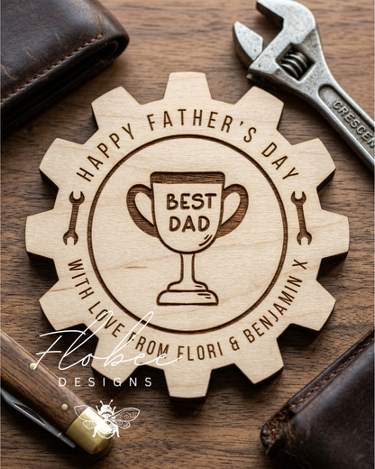 Personalised Father’s Day Wooden Coaster