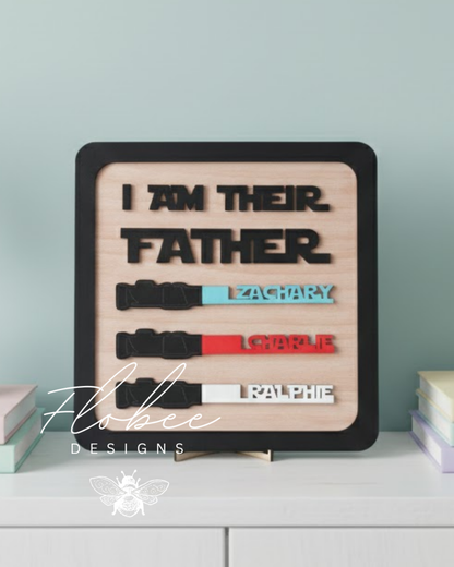 Star Wars Themed 'I Am Their Father' Personalised Plaque