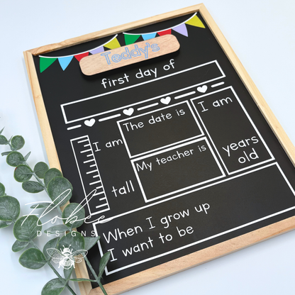 Personalised First Day of School Board