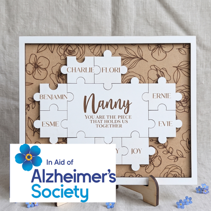 Personalised 'You Are The Piece That Holds Us Together' Jigsaw Plaque