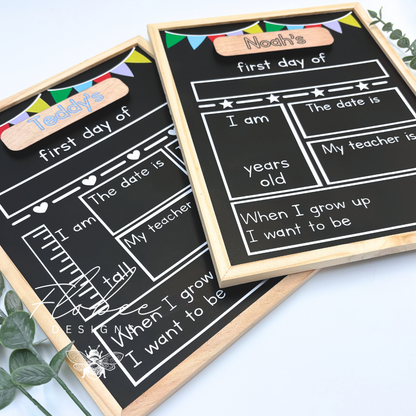 Personalised First Day of School Board