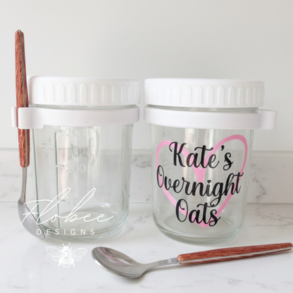 Personalised Overnight Oats Jar with Spoon