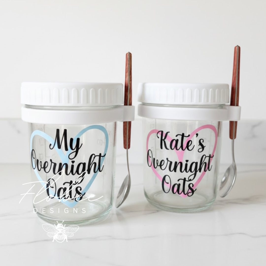 Personalised Overnight Oats Jar with Spoon