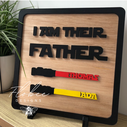 Star Wars Themed 'I Am Their Father' Personalised Plaque