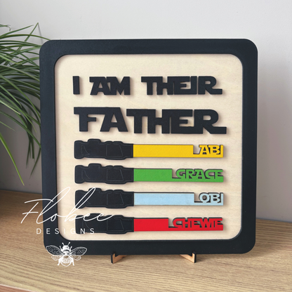 Star Wars Themed 'I Am Their Father' Personalised Plaque