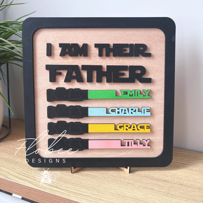 Star Wars Themed 'I Am Their Father' Personalised Plaque