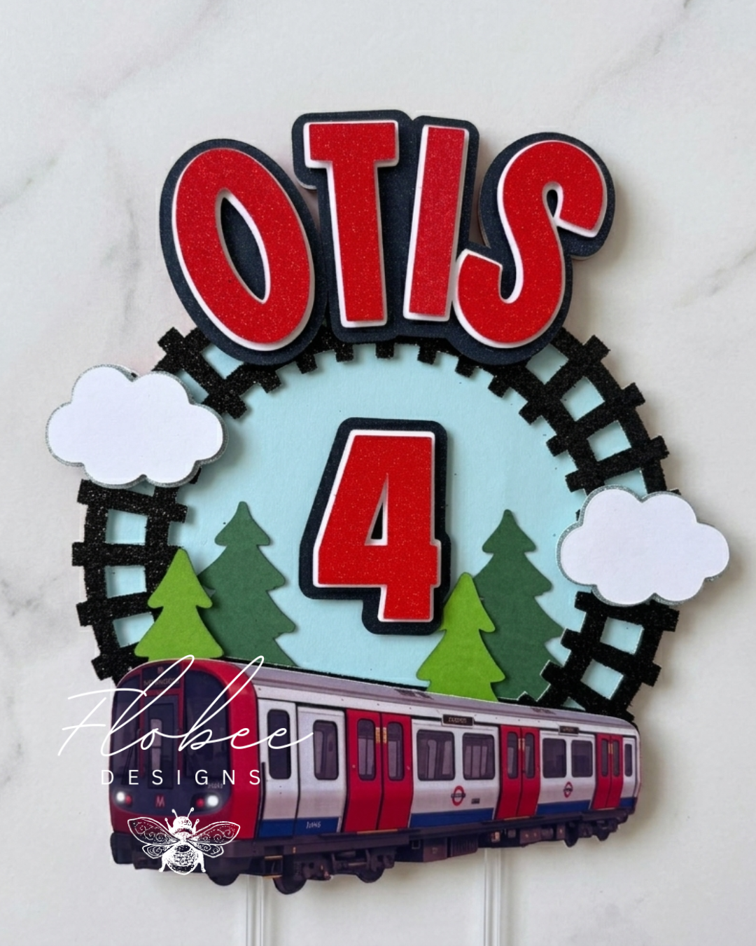 Personalised Train Themed Cake Topper