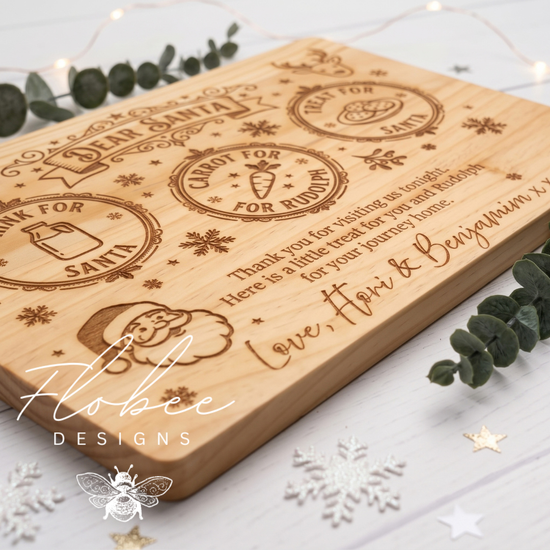 Personalised Laser Engraved Christmas Eve Treat Board - Design 1