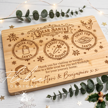 Personalised Laser Engraved Christmas Eve Treat Board - Design 1
