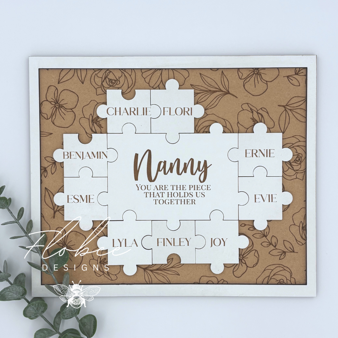 Personalised 'You Are The Piece That Holds Us Together' Jigsaw Plaque