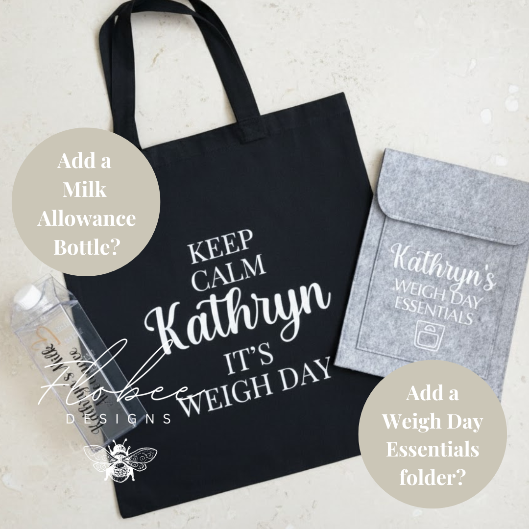 Personalised 'Keep Calm It's Weigh Day' Tote Bag