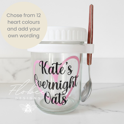 Personalised Overnight Oats Jar with Spoon