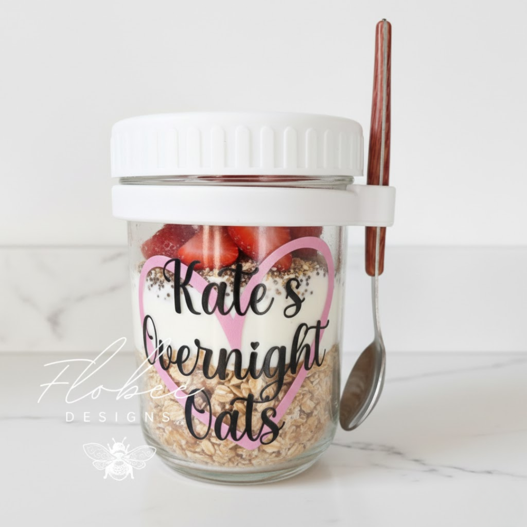 Personalised Overnight Oats Jar with Spoon
