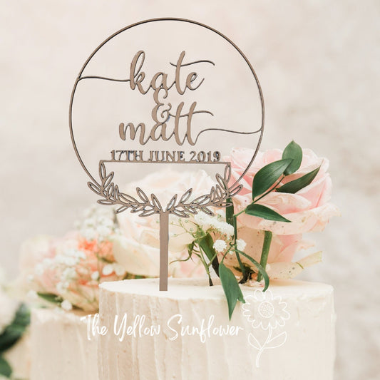 Personalised Wedding Cake Topper with Date